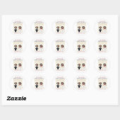 Moderne bruiloft QR-code Naam Datum foto Website Ronde Sticker (Vel)