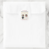 Moderne bruiloft QR-code Naam Datum foto Website Ronde Sticker (Tas)