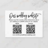 Moderne bruiloft QR RSVP - Details foto van pensee Informatiekaartje (Voorkant)