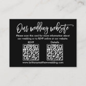 Moderne bruiloft QR RSVP Details zwart penseel scr Informatiekaartje (Voorkant)