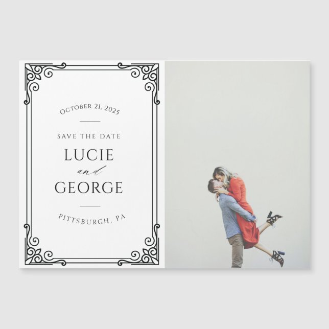 Moderne Bruiloft Save the Date Magnet (Voorkant)