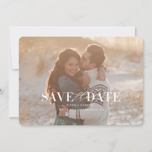 Moderne bruiloft Save the Dates Date (Voorkant)