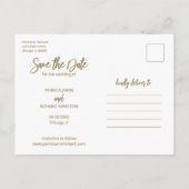 Moderne bruiloft sparen Datum 3 Foto collage Briefkaart (Achterkant)