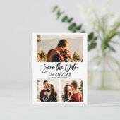 Moderne bruiloft sparen Datum 3 Foto collage Briefkaart (Staand voorkant)