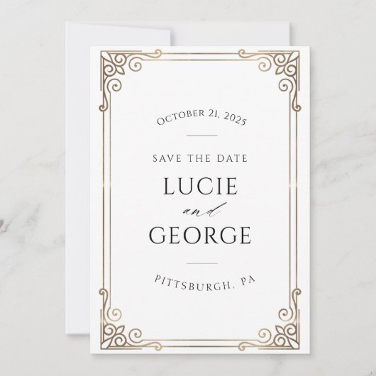 Moderne bruiloft sparen de Datum (Voorkant)