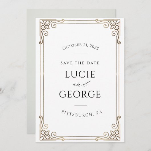 Moderne bruiloft sparen de Datum (Voorkant / Achterkant)