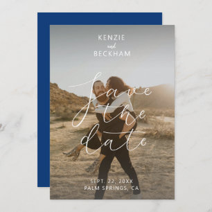 Moderne bruiloft sparen de Datum Foto's Calligrafi