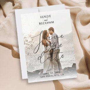 Moderne bruiloft sparen de Datum Foto's Calligrafi