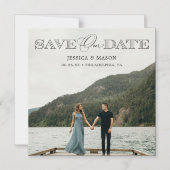 Moderne bruiloft sparen de Datummagneten met Foto Magnetische Uitnodiging (Voorkant)