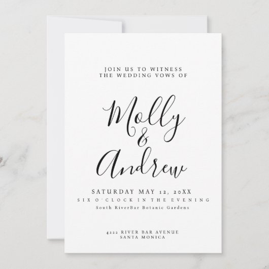 Moderne bruiloft uitnodigen bruiloft kaart (Voorkant)