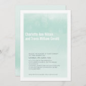 MODERNE BRUILOFT UITNODIGING: ombre waterverf mint Kaart (Voorkant / Achterkant)