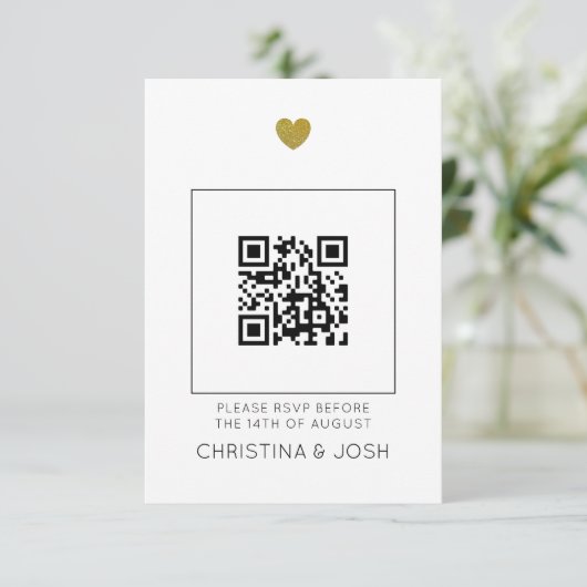 Moderne bruiloft Uitnodiging RSVP QR Code (Staand voorkant)