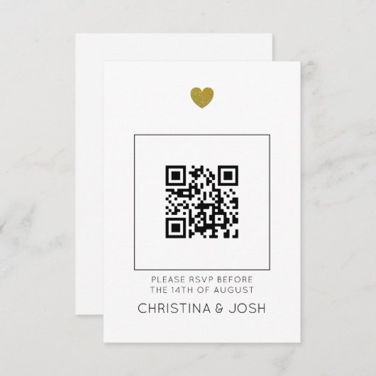 Moderne bruiloft Uitnodiging RSVP QR Code (Voorkant / Achterkant)