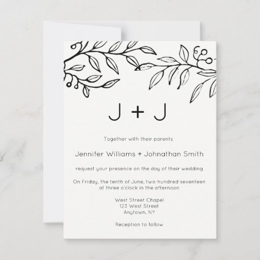 Moderne bruiloft uitnodigingen (Voorkant)