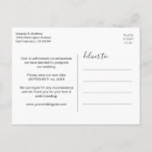 Moderne bruiloft verandering DATUM PLANS met FOTO Aankondigingskaart (Achterkant)