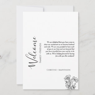 Moderne bruiloft verwelkomt & reisweekend kaart