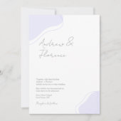 Moderne bruiloft Violet Blob Minimal White Uniek Kaart (Voorkant)