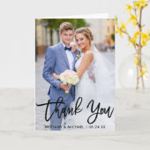 Moderne bruiloft voor penseel script Foto Fold Dan Kaart (Gele Bloem)