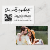 Moderne bruiloft voor penseel script QR-foto Informatiekaartje (Voorkant / Achterkant)