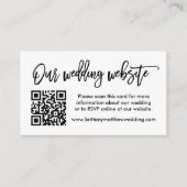 Moderne bruiloft voor penseel script QR Informatiekaartje (Voorkant)