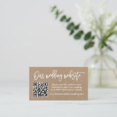 Moderne bruiloft voor penseel script QR Kraft Informatiekaartje (Staand voorkant)