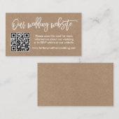 Moderne bruiloft voor penseel script QR Kraft Informatiekaartje (Voorkant / Achterkant)