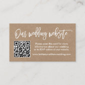 Moderne bruiloft voor penseel script QR Kraft Informatiekaartje (Voorkant)