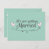 Moderne bruiloft we worden getrouwd aankondigingskaart (Voorkant / Achterkant)