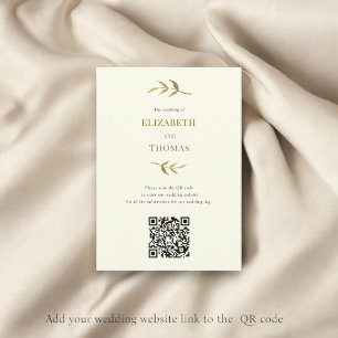 Moderne bruiloft website qr code eco vriendelijk RSVP kaartje