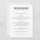 Moderne bruiloft Weekend Reisschema Kaart (Voorkant)