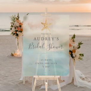 Moderne Bruiloft Welcome Met Strand Thema Acryl Bord
