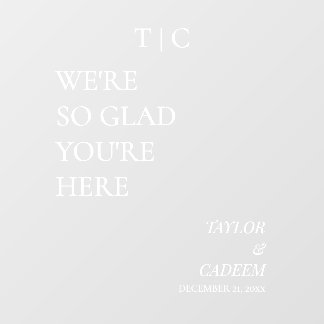 Moderne bruiloft welkom teken spiegel decal