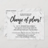 Moderne bruiloft wijziging plannen uitgesteld gean briefkaart (Voorkant / Achterkant)