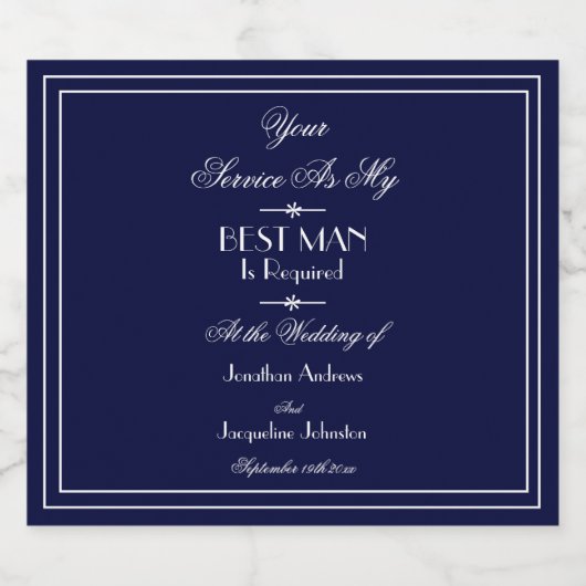 Moderne bruiloft wordt mijn beste voorstel likeurfles etiket (Enkel label)