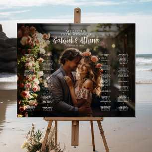 Moderne bruiloft zitgrafiek met foto canvas afdruk