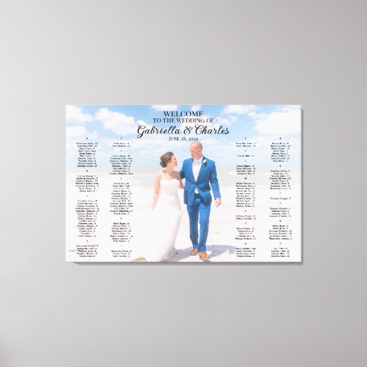 Moderne bruiloft zitgrafiek met foto, elegant canvas afdruk (Voorkant)
