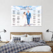 Moderne bruiloft zitgrafiek met foto, elegant canvas afdruk (Insitu (Slaapkamer))