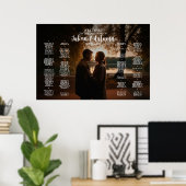 Moderne bruiloft zitgrafiek met foto poster (Thuiskantoor)