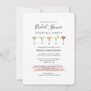 Moderne Bruiloftfeest Script Cocktail Uitnodiging