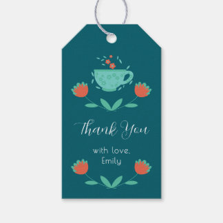 Moderne Bruiloftsdouche–Thema Afternoon Tea Party Cadeaulabel