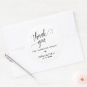 Moderne bruiloftsklassieker bedankt geschenken ronde sticker (Envelop)