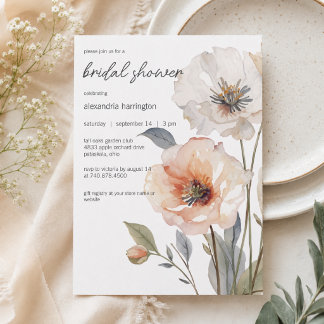 Moderne Bruiloftsshower met Bloemen Kaart