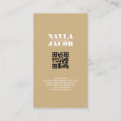 Moderne Bruine Aarde Tone Geruit Patroon QR Code Visitekaartje (Achterkant)