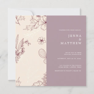 Moderne bruine bruiloft kaart