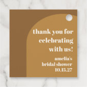 Moderne Bruine Chic Aangepaste Bruiloft Thank You Bedankjes Labels (Achterkant)