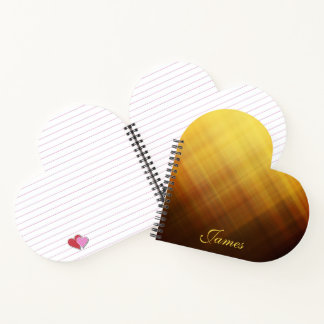 Moderne bruine gele monogram naam notitieboek