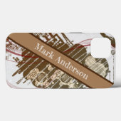 Moderne bruine grunge stijl op maat Case-Mate iPhone case (Achterkant (horizontaal))