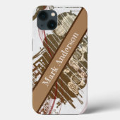 Moderne bruine grunge stijl op maat Case-Mate iPhone case (Achterkant)