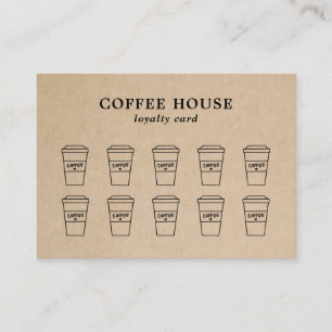 Moderne, bruine koffie klantenkaartje