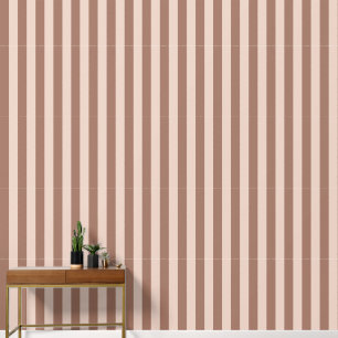 Moderne Bruine Mocha Spaanse Witte Narrow Stripes Behang
